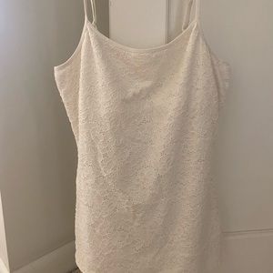 Express white lace tank top sz M